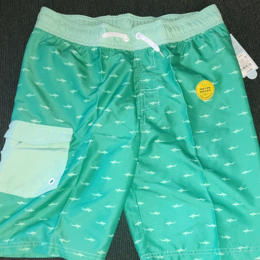 Cat & Jack Teal Shark Print Shorts
